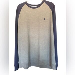 IZOD Mens Gray and Navy Raglan Sweatshirt XL